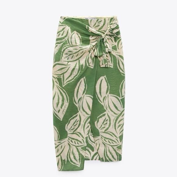 Zara Wrap Floral Print Skirt New - Picture 9 of 11